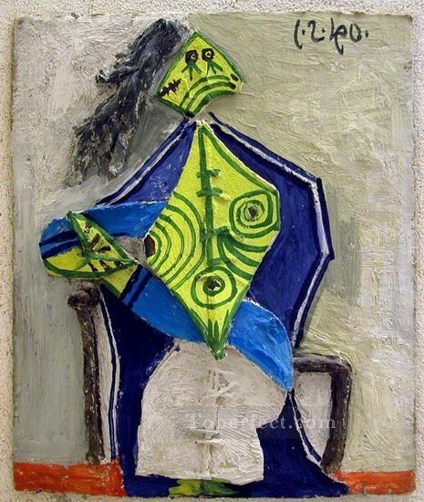 Femme assise dans un fauteuil 4 1940 Cubismo Pintura al óleo